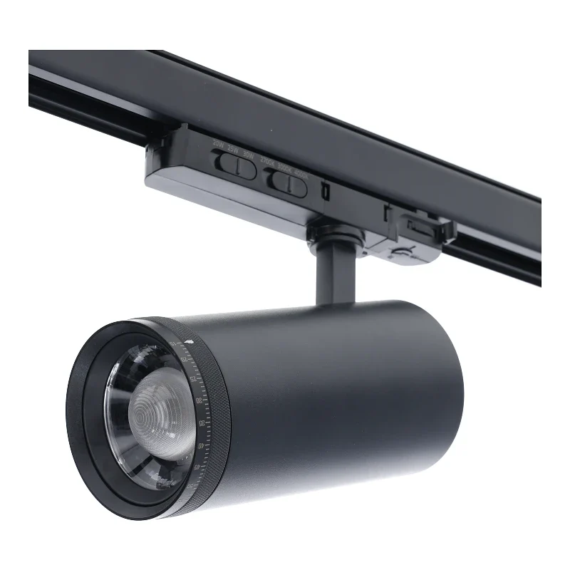 3-Phasen-Schienenspot | Zoombar | Wattschalter | CCT-Schalter | Schwarz