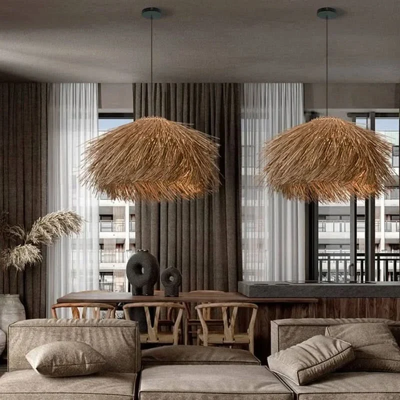 Geflochtene Rattan-Hängelampe mit faszinierenden Schatten – Tropicale