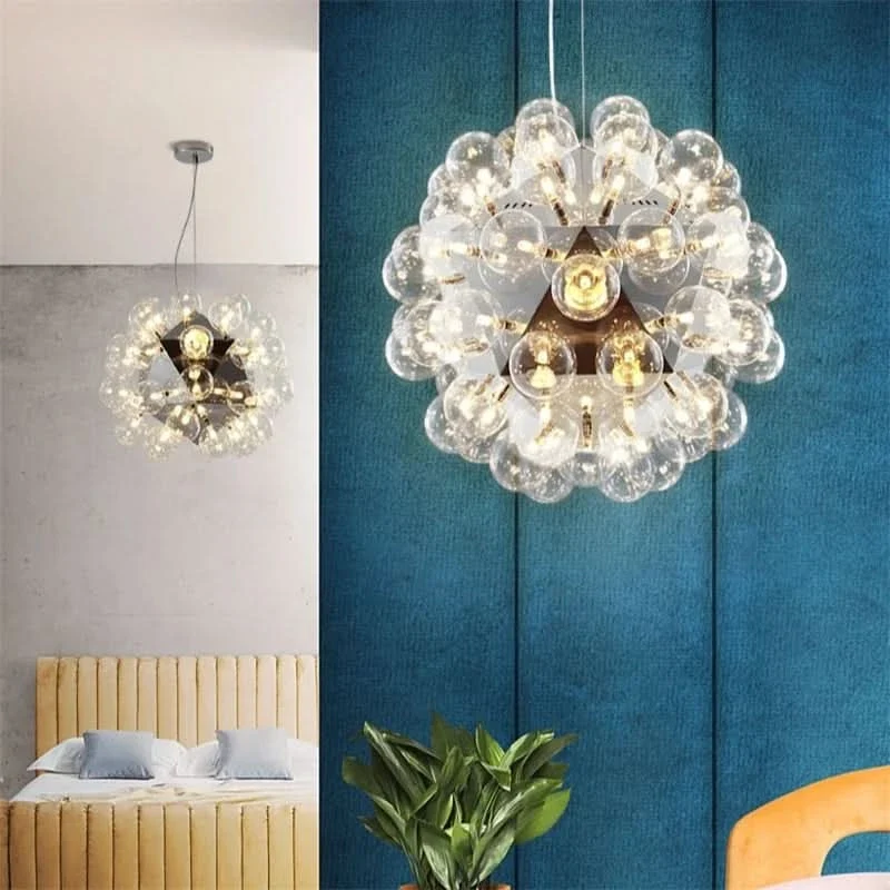 Moderne verstellbare Glasblasen-Pendelleuchte – Bulle