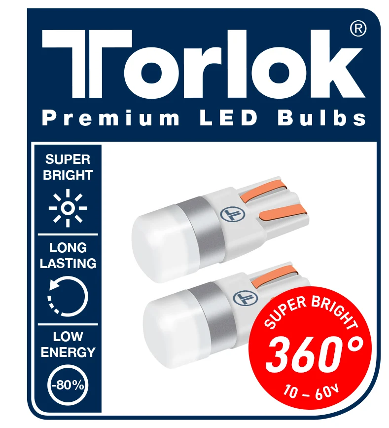 Torlok 360 Super Bright LED Parking T10 Birnen 12 / 24V