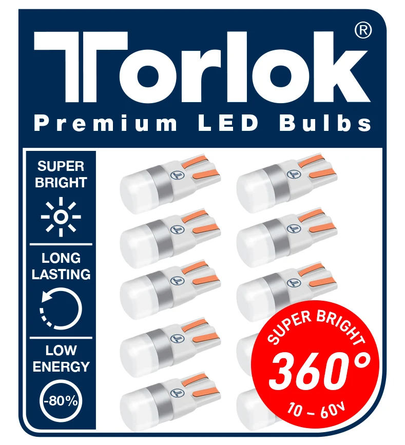 Torlok 360 Super Bright LED Parking T10 Birnen 12 / 24V