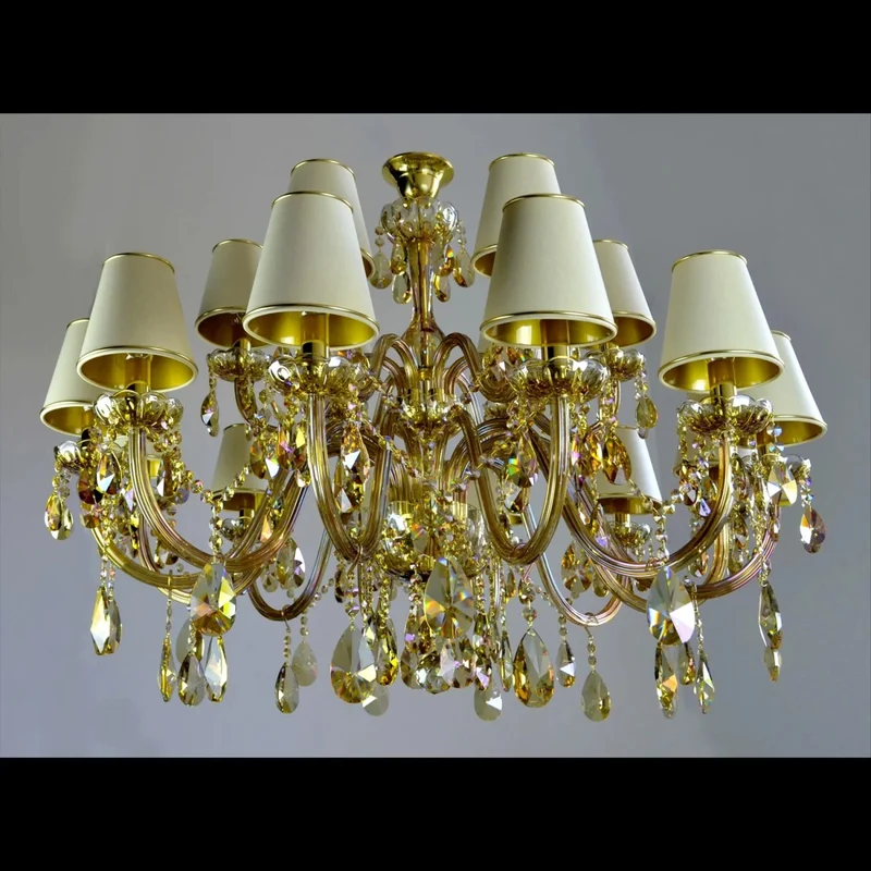 Casa Padrino Luxus Barock Kristall Kronleuchter Gold Ø 100 x H. 85 cm - Prunkvoller Messing Kronleuchter mit böhmischem Kristallglas - Barock Möbel - Edel & Prunkvoll