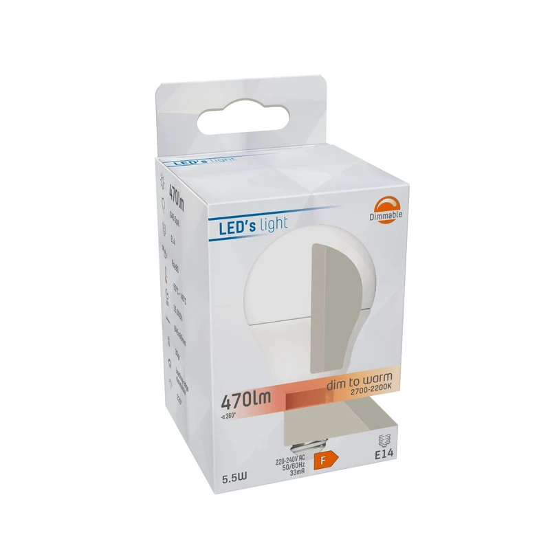 LED Kugel E14 dimmbar 5,5W Dim2warm Opal G45 - LED's Light