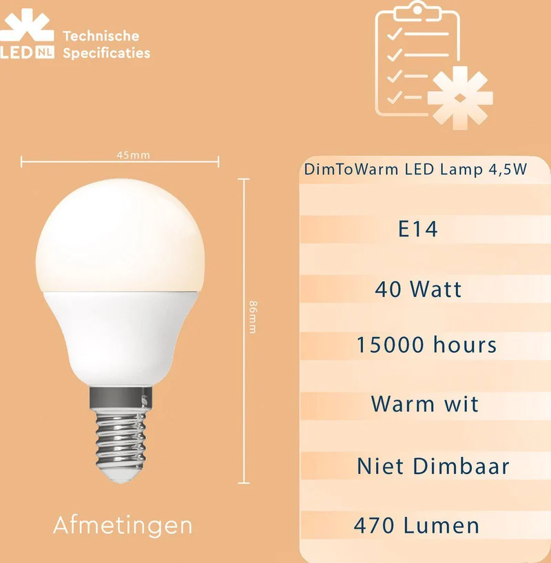 LED Kugel E14 dimmbar 5,5W Dim2warm Opal G45 - LED's Light