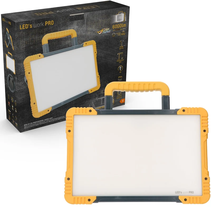 LED's Work ColorPro Construction Lamp 6000 - Realistische Farbwiedergabe CRI97 - 5 Meter Kabel - IP54 - 60W