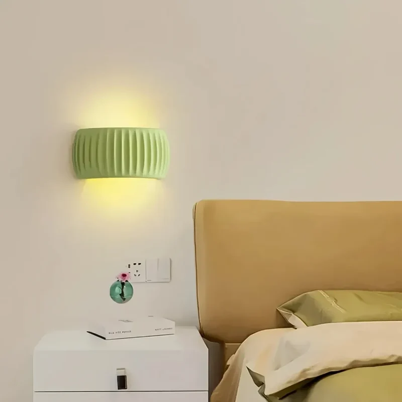 Skandinavische Morandi Wandleuchte LED für Schlafzimmer, Kürbis