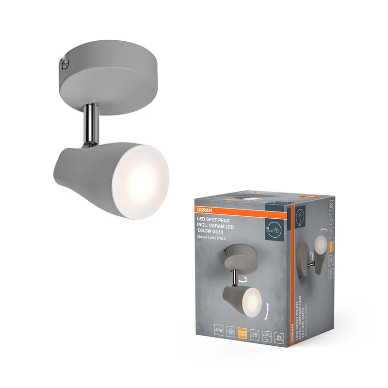 OSRAM LED SPOT PEAR Deckenanbau-Spot, gr, 4,3W, 840lm