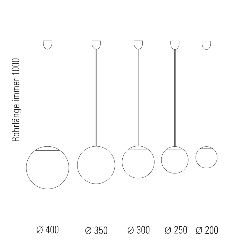 HL 99 Pendelleuchte mit Opalkugel Messing - Tecnolumen