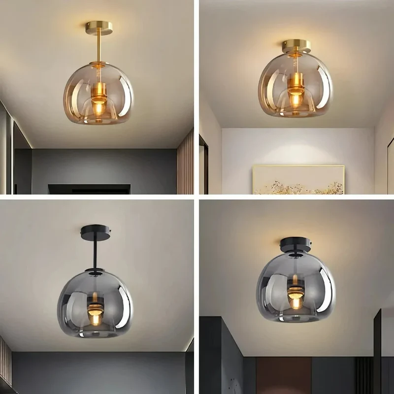 LED-Deckenleuchte 1-flammig mit Glaskugel modern für Flur