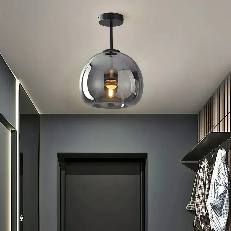 LED-Deckenleuchte 1-flammig mit Glaskugel modern für Flur