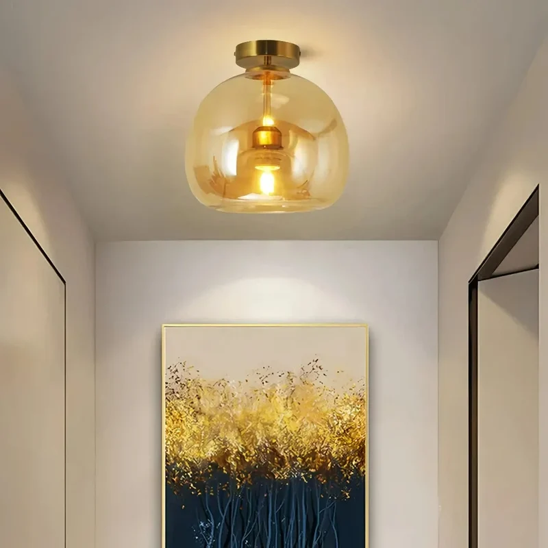 LED-Deckenleuchte 1-flammig mit Glaskugel modern für Flur