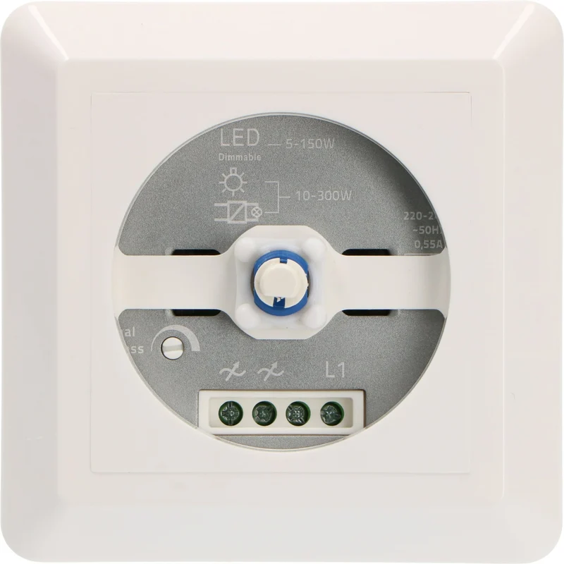 Dimmerabdeckung mit Rahmen weiß für Dimmer mit 4/6 mm Achse - LED's Light