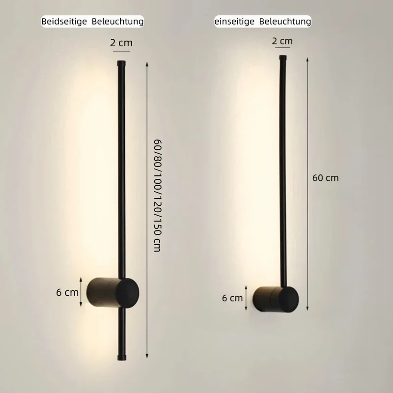 Dimmbare minimalistische Wandleuchte im linearen Design
