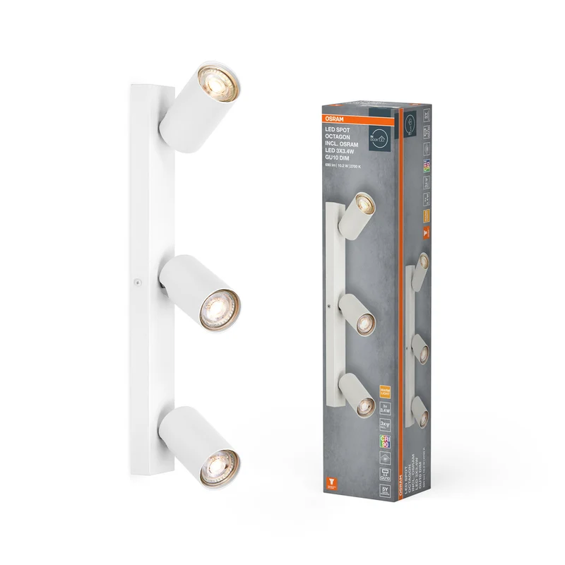 OSRAM LED SPOT OCTAGON Deckenleuchte 3 x 3,4W, GU10, 690lm, weiß