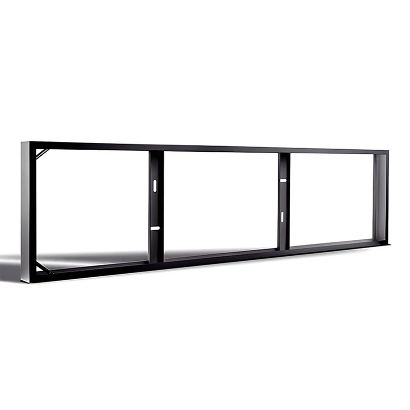 Schwarzer Aufbaurahmen | Klicken Sie auf System | für LED-Hintergrundbeleuchtungspanel 120x30mm