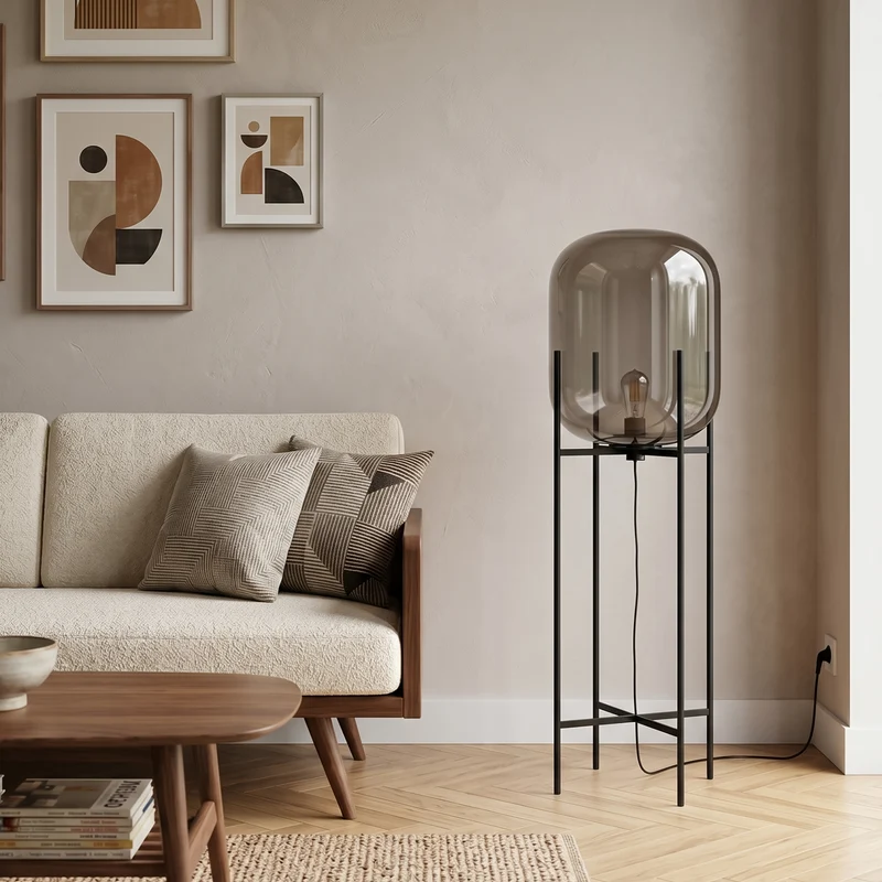 Skandinavische Stehlampe Dreibein Design Buntglas Sanfte Atmosphäre – Boreal