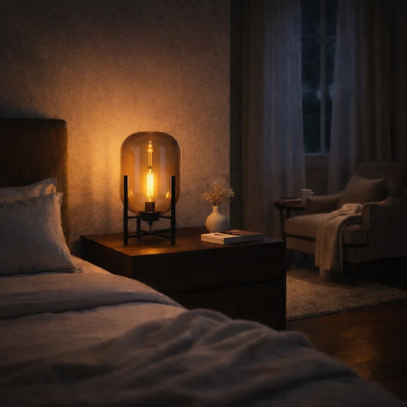 Skandinavische Stehlampe Dreibein Design Buntglas Sanfte Atmosphäre – Boreal