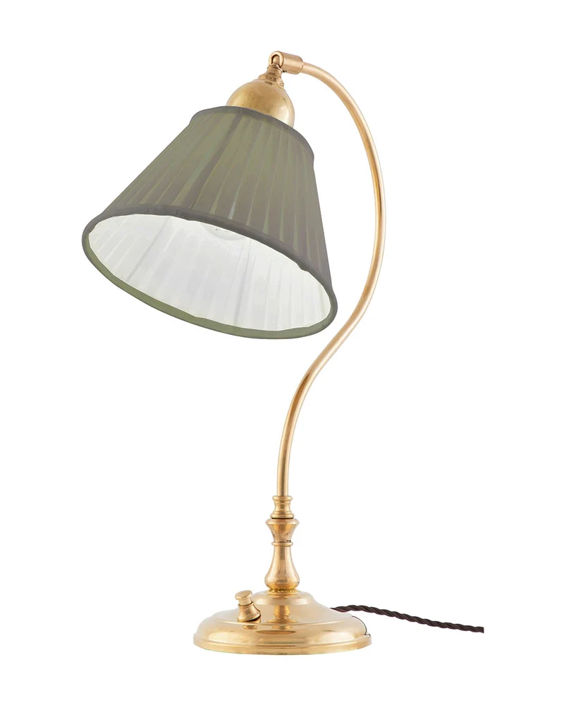 Bordslampa - Lagerlöf mässing, olivgrön tygskärm