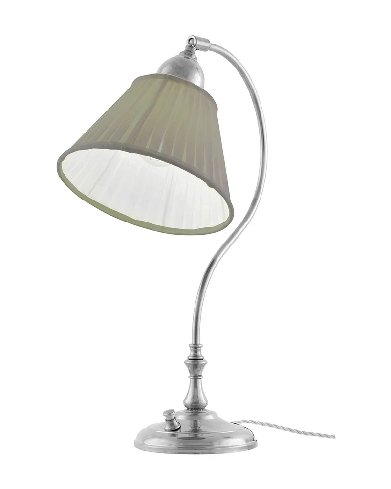 Bordslampa - Lagerlöf nickel med olivgrön tygskärm