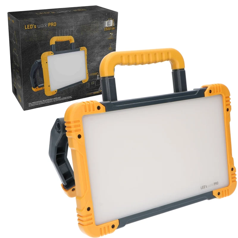 Akku LED-Bauleuchte 15W dimmbar 1.500lm IK08 USB-Powerbank - LED's Work