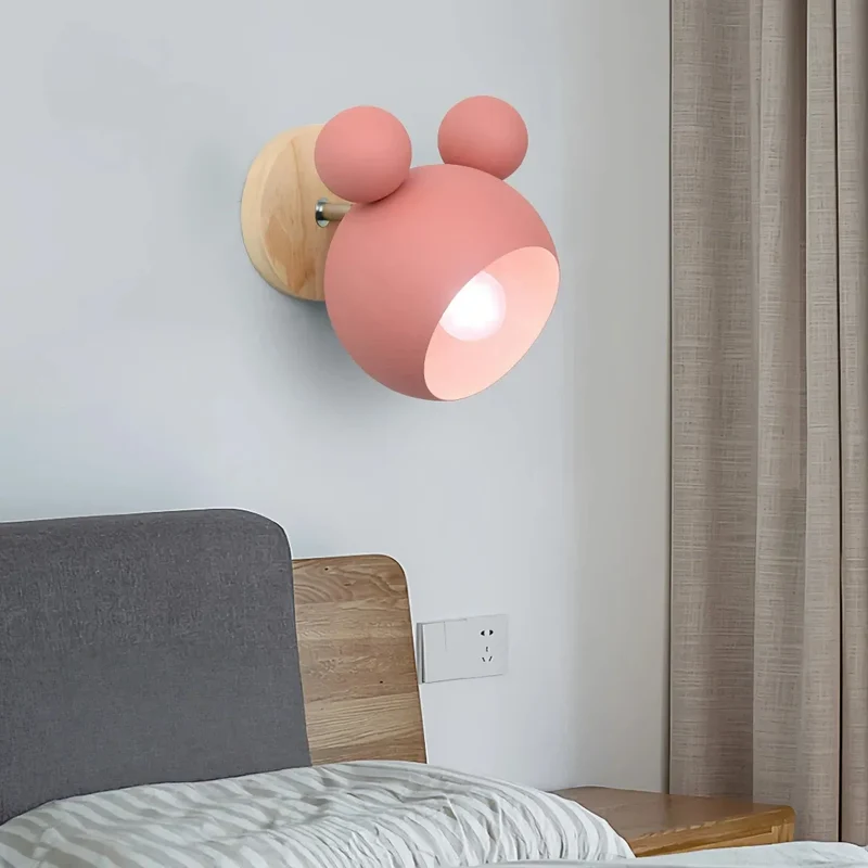 Nordische Wandleuchte fürs Kinderzimmer mit Maus-Design, dimmbar