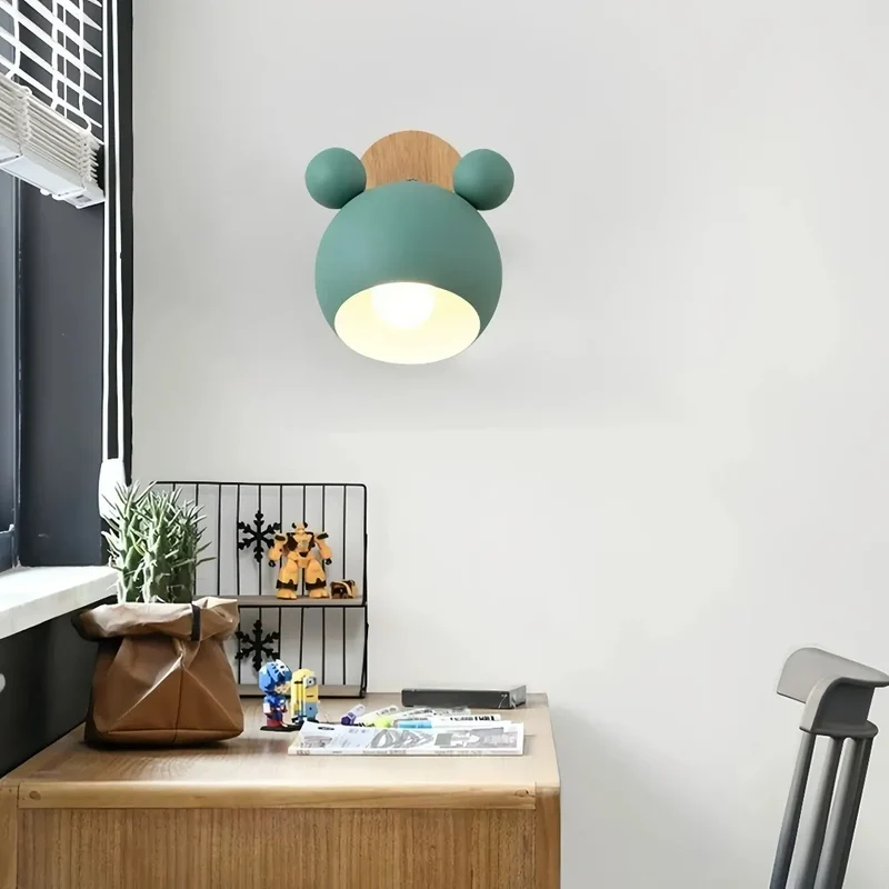 Nordische Wandleuchte fürs Kinderzimmer mit Maus-Design, dimmbar