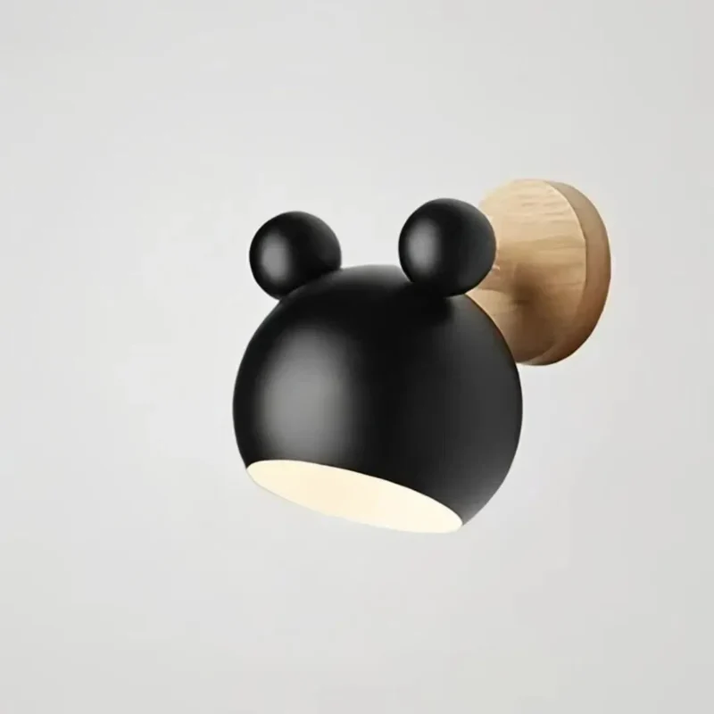Nordische Wandleuchte fürs Kinderzimmer mit Maus-Design, dimmbar