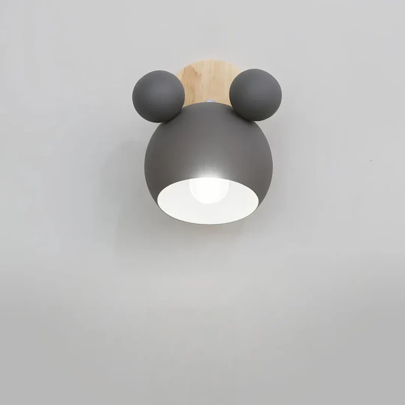 Nordische Wandleuchte fürs Kinderzimmer mit Maus-Design, dimmbar
