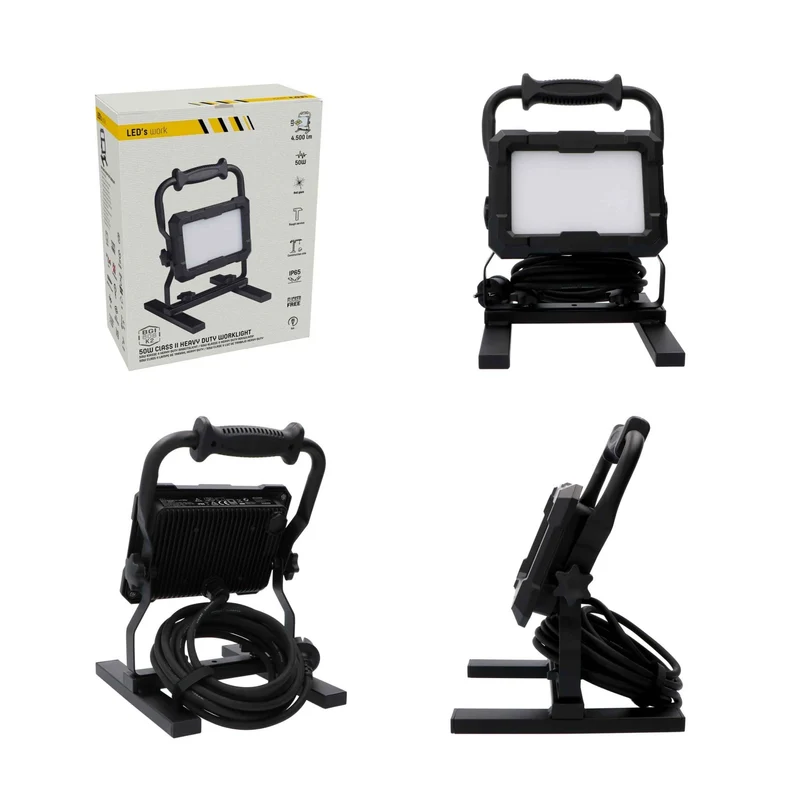 LED's Work Professionelle LED-Bauleuchte 4500 - Im harten Einsatz getestet - 5 Meter Kabel - 50 W - IP65