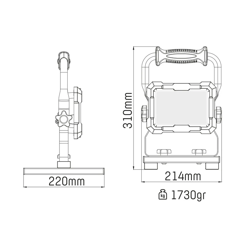 LED's Work Professionelle LED-Bauleuchte 4500 - Im harten Einsatz getestet - 5 Meter Kabel - 50 W - IP65