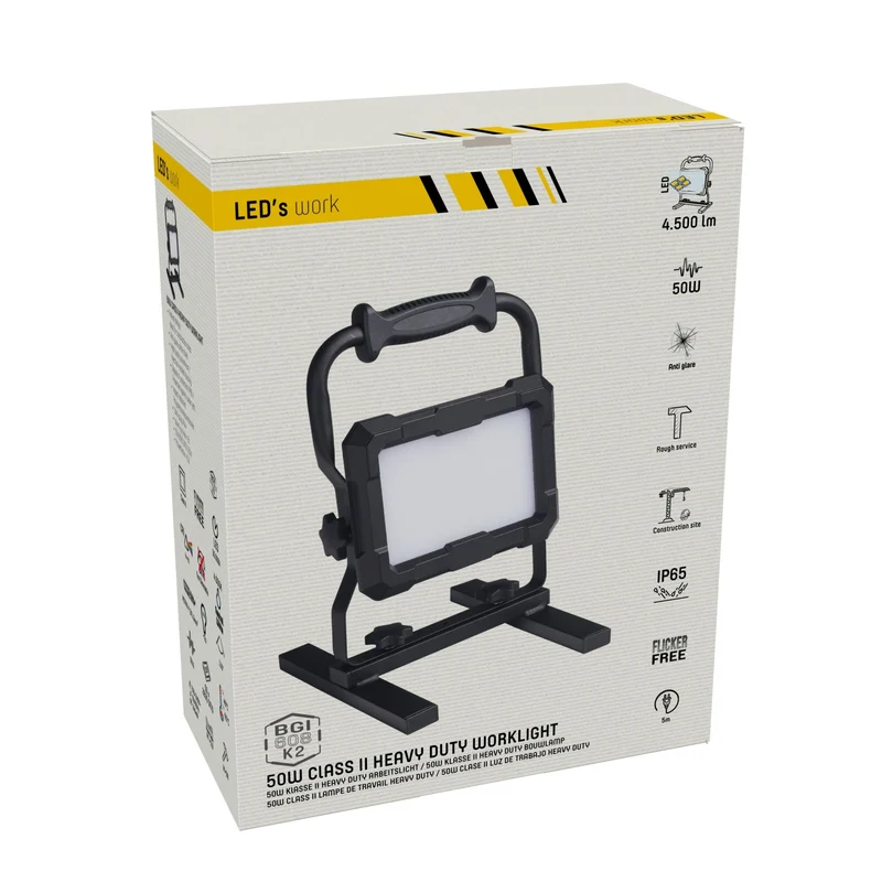LED's Work Professionelle LED-Bauleuchte 4500 - Im harten Einsatz getestet - 5 Meter Kabel - 50 W - IP65