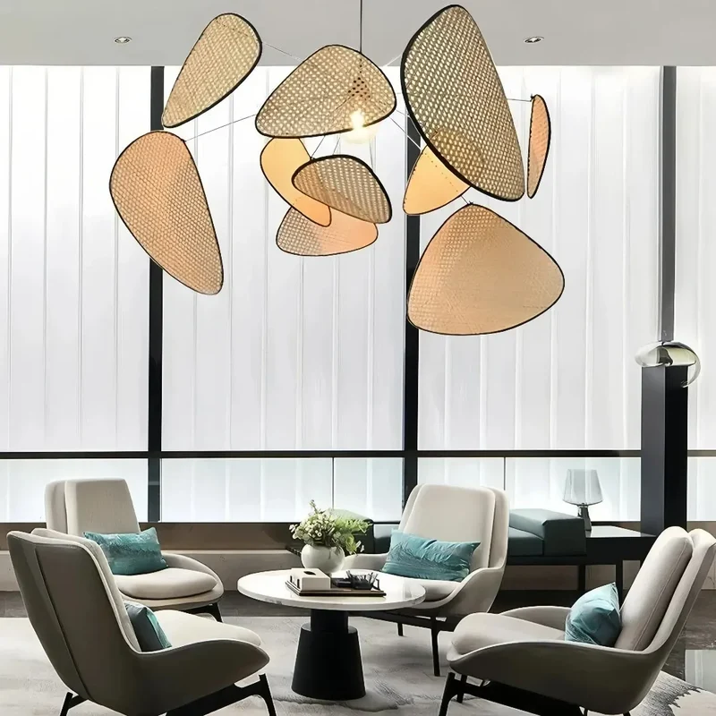Pendelleuchten Rattan im japanischen Design für Esszimmer