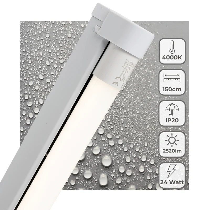 LED-Unterbauleuchte mit LED-Röhre 150 cm 9 Watt neutralweiß G13 - LED's Light