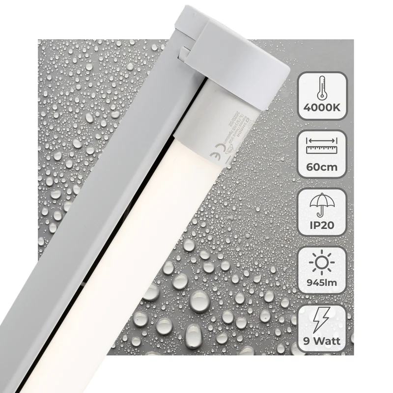 LED-Unterbauleuchte mit LED-Röhre 60 cm 9 Watt neutralweiß G13 - LED's Light