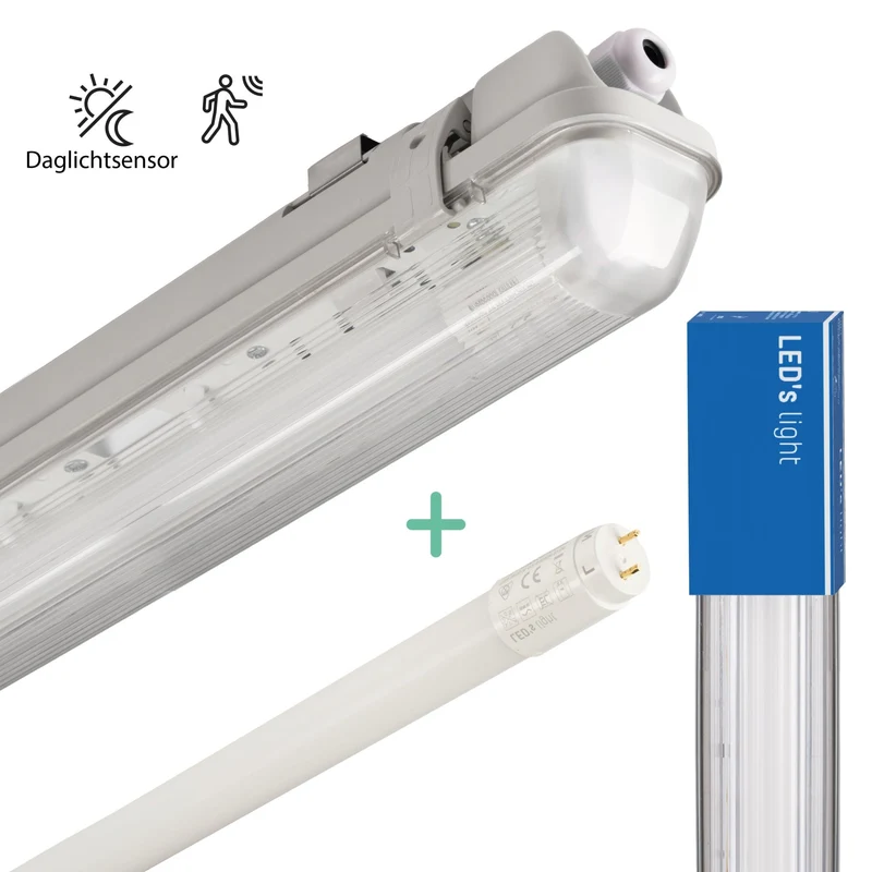 Feuchtraumleuchte mit HF-Bewegungsmelder und LED-Röhre 150 cm 20W neutralweiß IP65 - LED's Light