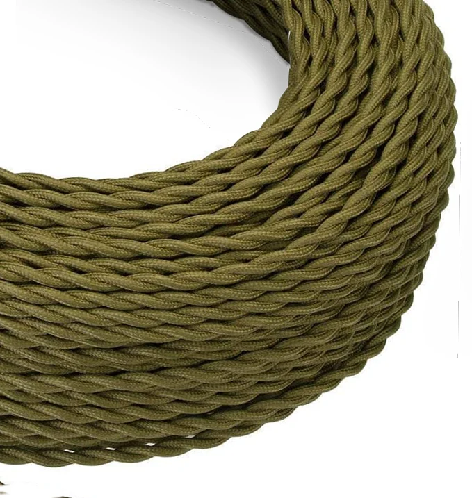 Vintage 2-adriges gedrehtes Seidenstoff kabel 0.75mm²:~1440
