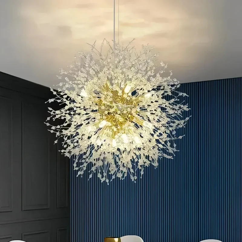 Design Pendelleuchte im Sputnik-Stil aus Kristallglas für Esszimmer