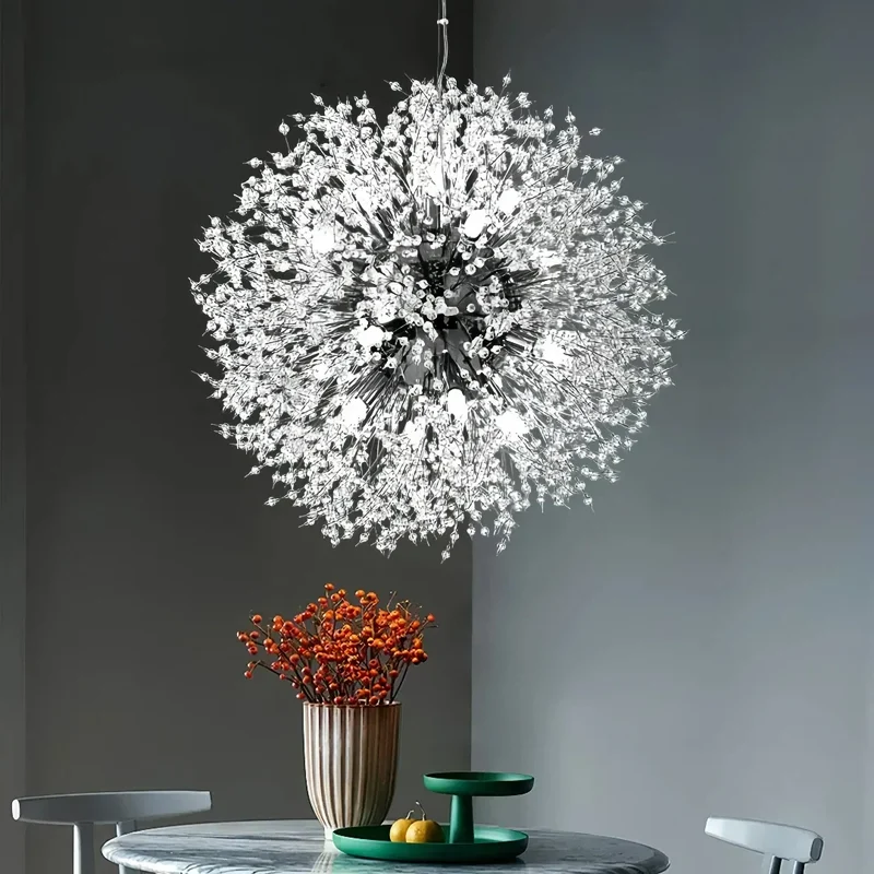 Design Pendelleuchte im Sputnik-Stil aus Kristallglas für Esszimmer