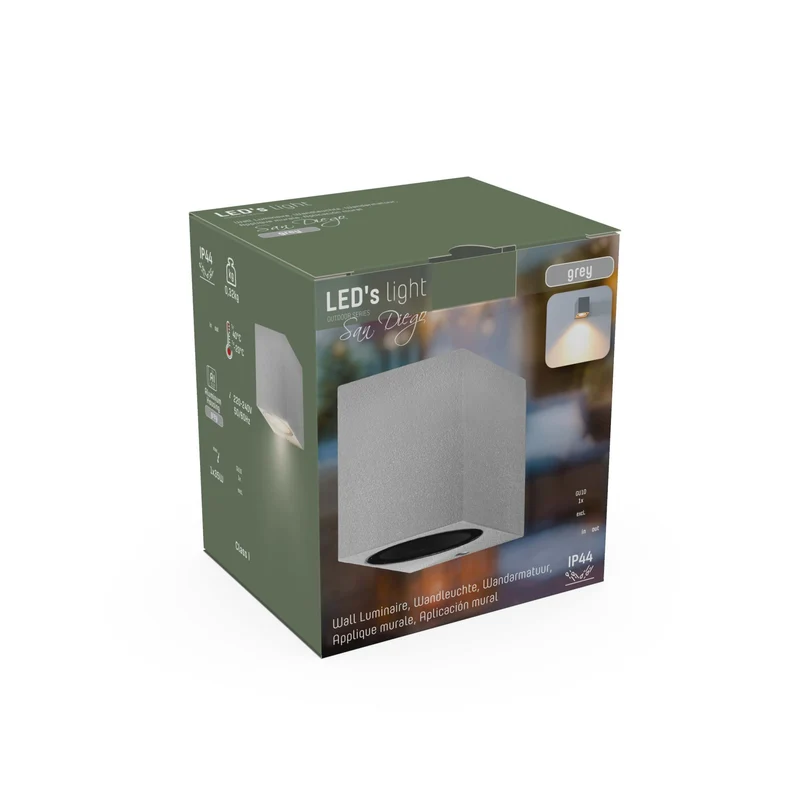 LED Wandleuchte GU10 max. 35W IP44 Grau - LED's Light