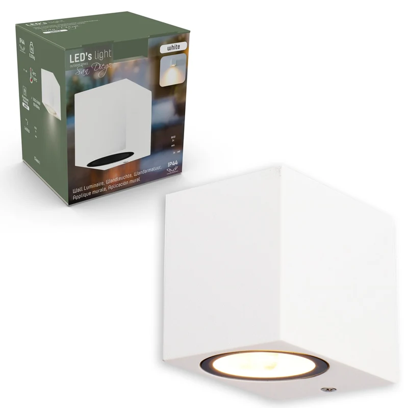 Außen-Wandleuchte weiß 1x GU10 IP44 für LED und Halogen bis 35W - LED's Light
