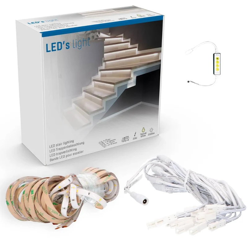 LED-Treppenstufenbeleuchtung für 15 Stufen dimmbar 22W neutralweiß - LED's Light