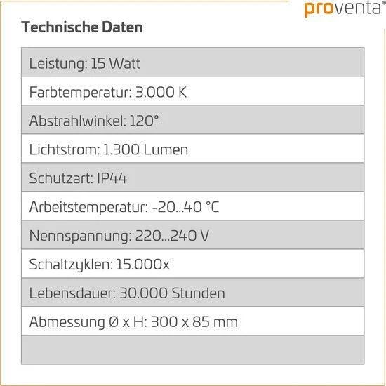 LED's Light Universal Deckenleuchte 1500 - Badezimmergeeignet IP44 - Warmweiß (3000K) - 30 cm