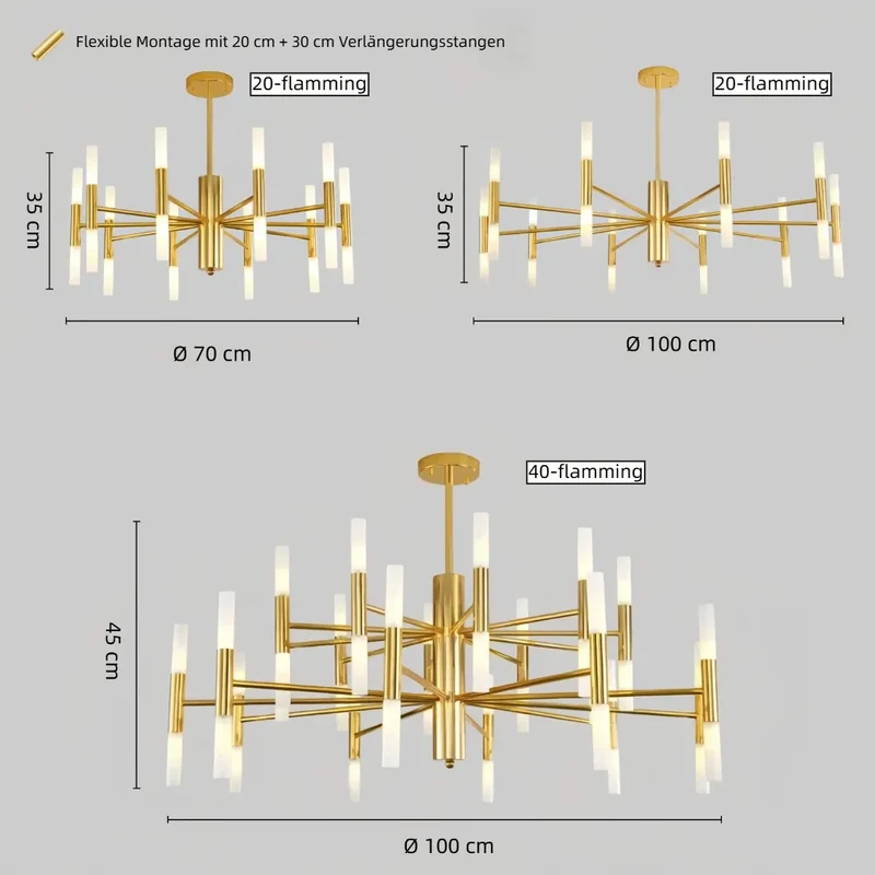 Kronleuchter modern mit LED für Esszimmer und Wohnzimmer