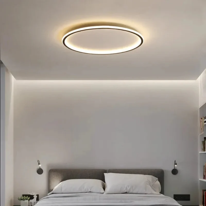 Flache runde Deckenleuchte modern dimmbar ideal fürs Schlafzimmer
