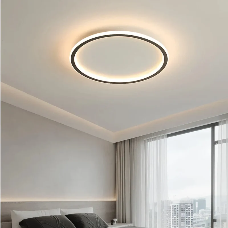Flache runde Deckenleuchte modern dimmbar ideal fürs Schlafzimmer
