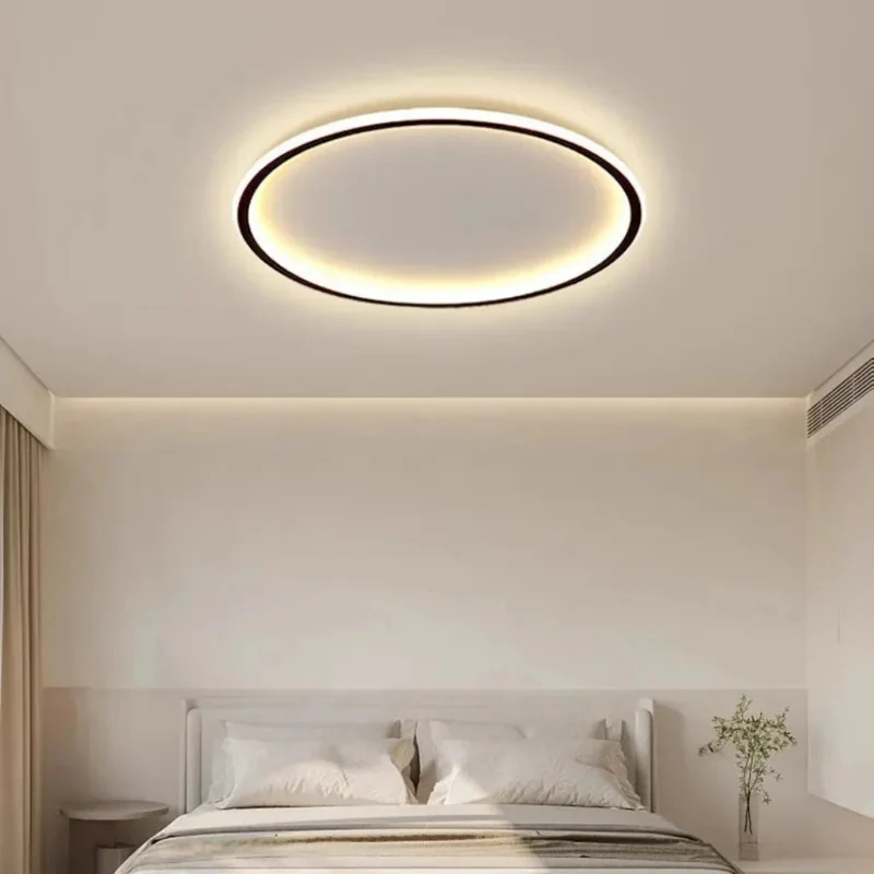 Flache runde Deckenleuchte modern dimmbar ideal fürs Schlafzimmer