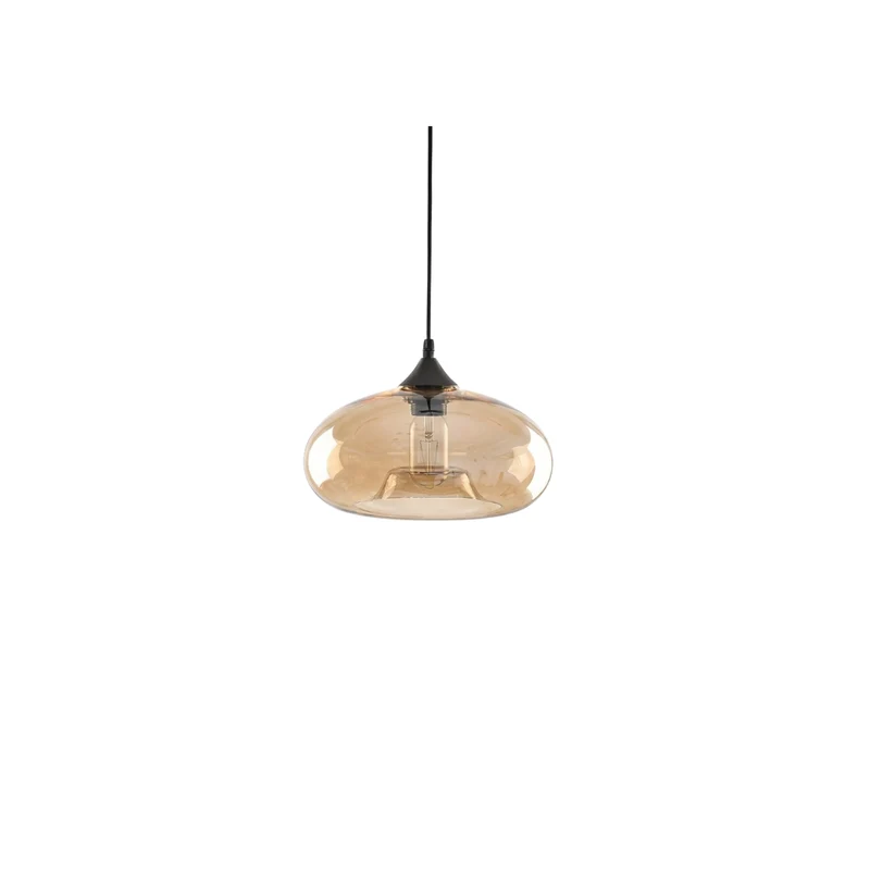 Hängelampe mit Weltraum-Design und bernsteinfarbenem Glas – Stella