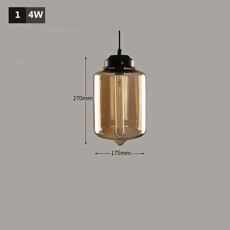 Hängelampe mit Weltraum-Design und bernsteinfarbenem Glas – Stella