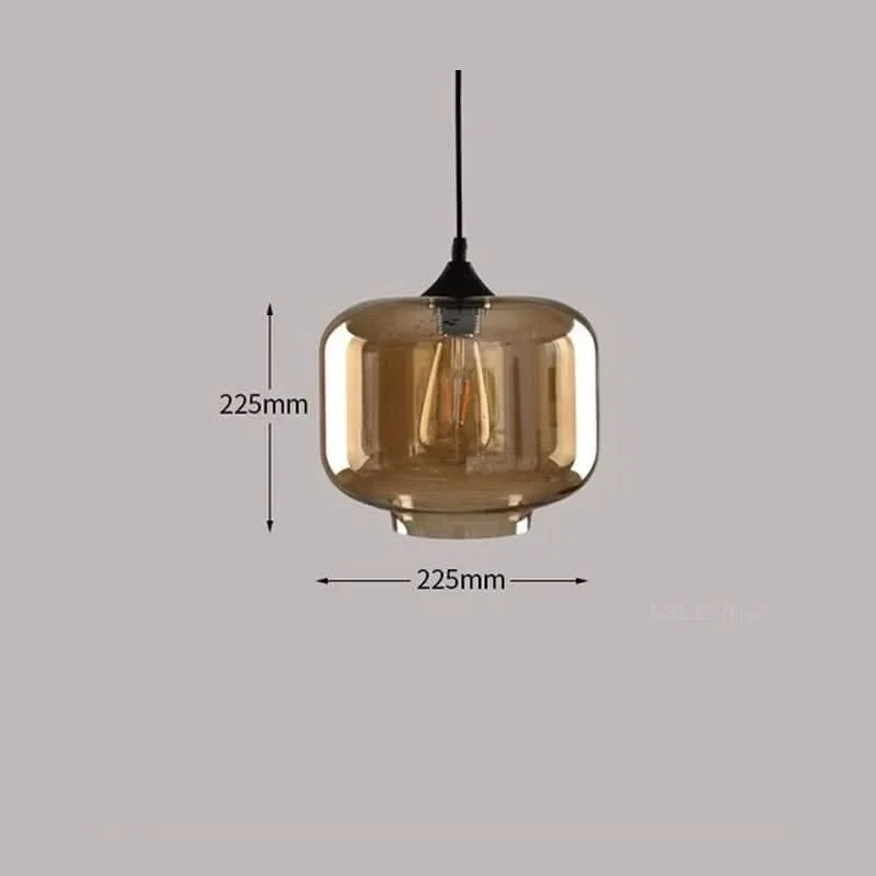Hängelampe mit Weltraum-Design und bernsteinfarbenem Glas – Stella