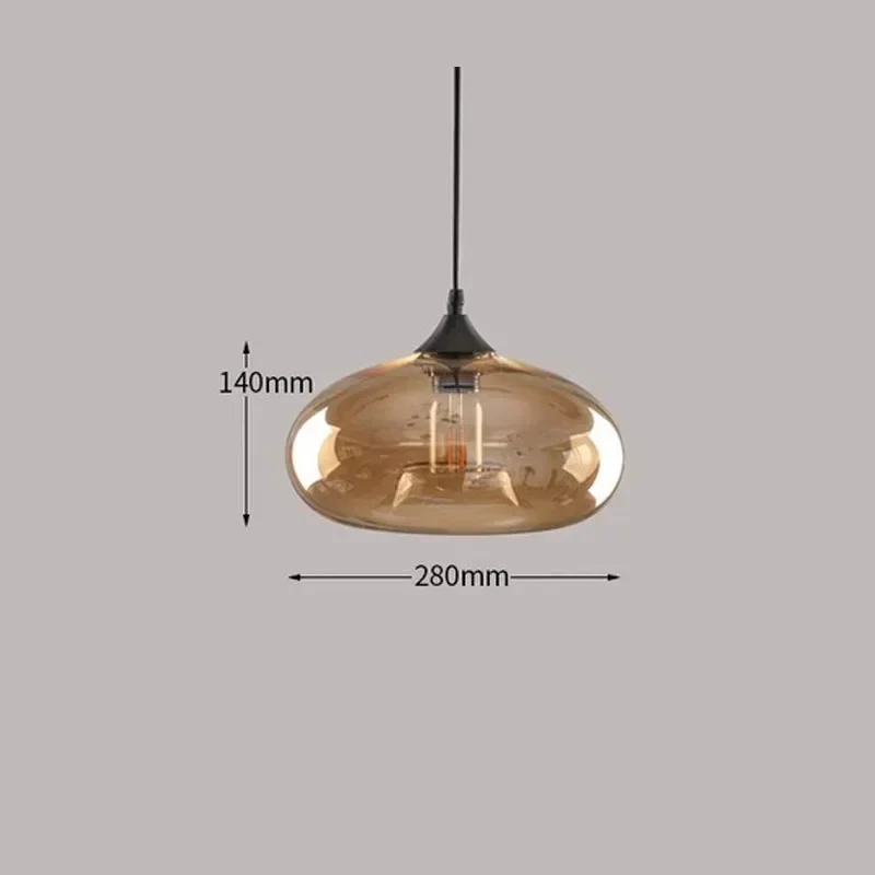 Hängelampe mit Weltraum-Design und bernsteinfarbenem Glas – Stella